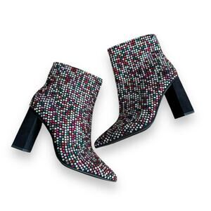 Wild Pair Ingridd multicolored bling dress booties NEW